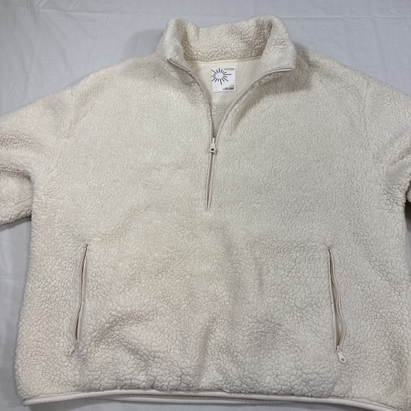 sherpa adventure gear Sweaters - Sweater 1/4 ZIP SWEATSHRIT Women LRG PULL OVER FURRY FLEECE JACKET FUZZY SHERPA